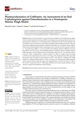 Pharmacodynamics of Ceftibuten: an Assessment of an Oral Cephalosporin Against Enterobacterales in a Neutropenic Murine Thigh Model