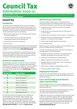 Council Tax Information 2020-21 Council Tax Online Services