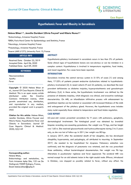 Hypothalamic Fever and Obesity in Sarcoidosis