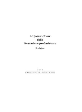 Le Parole Chiave Della Formazione Professionale