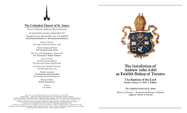 The Installation of Andrew John Asbil As Twelfth Bishop of Toronto