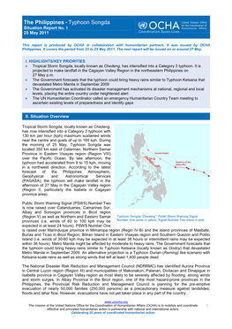 OCHA Situation Report Template