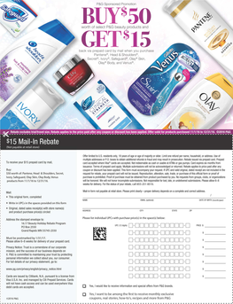 P&G Buy 50 Get 15 Rebate