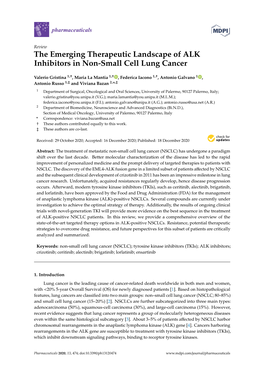 The Emerging Therapeutic Landscape of ALK Inhibitors in Non-Small Cell Lung Cancer