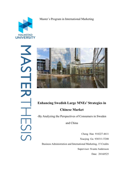 Enhancing Swedish Large Mnes' Strategies in Chinese Market