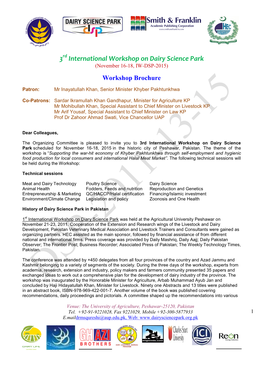 International Workshop on Dairy Science Park (November 16-18, IW-DSP-2015)