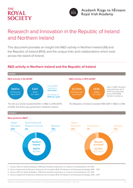 Research and Innovation in the Republic of Ireland and Northern Ireland