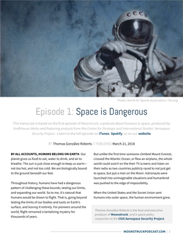 Episode 1: Space Is Dangerous