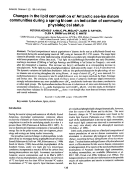 Changes in the Lipid Composition of Antarctic Sea-Ice Diatom Communities During a Spring Bloom