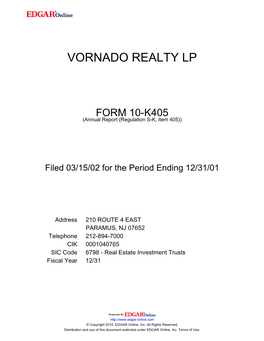 Vornado Realty Lp