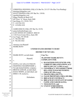 Denningc@Higgslaw.Com SCOTT INGOLD, ESQ. (NV Bar No