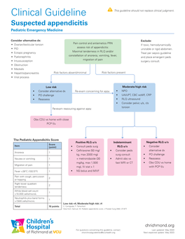 Appendicitis Pediatric Emergency Medicine