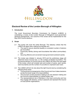 Electoral Review of the London Borough of Hillingdon
