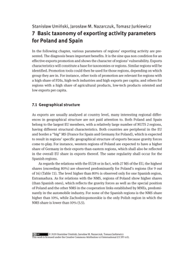 7 Basic Taxonomy of Exporting Activity Parameters for Poland and Spain