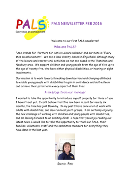 Pals Newsletter Feb 2016