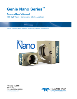 Genie Nano Series™ Camera User’S Manual 1 Gb Gige Vision – Monochrome & Color Area Scan