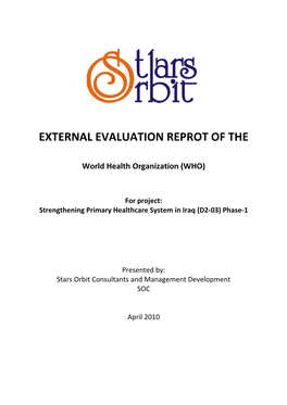 Strengthening Primary Healthcare System in Iraq (D2-03) Phase-1