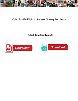 Cebu Pacific Flight Schedule Dipolog to Manila