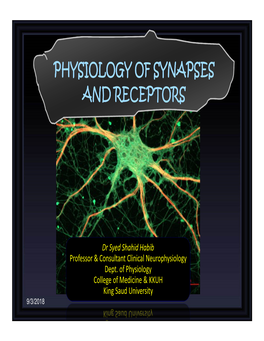Physiology of Synapses and Receptors