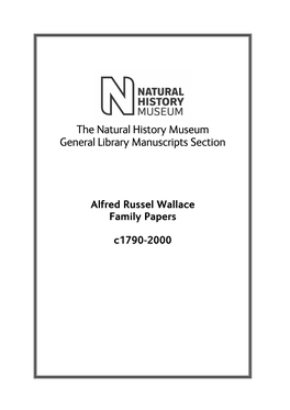 The Natural History Museum General Library Manuscripts Section