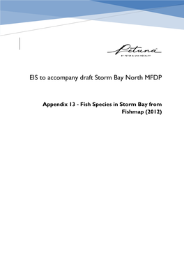 EIS to Accompany Draft Storm Bay North MFDP