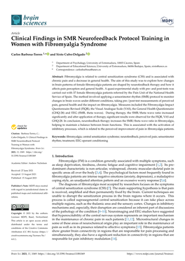 Clinical Findings in SMR Neurofeedback Protocol Training in Women with Fibromyalgia Syndrome