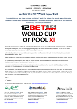 World Cup of Pool 27 June 2017