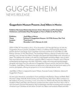 Guggenheim Museum Presents Josef Albers in Mexico