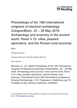 Villas, Peasant Agriculture, and the Roman Rural Economy