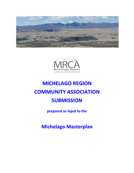 MRCA Submission on Michelago Masterplan.Pdf