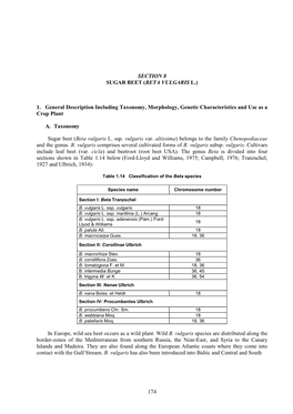 174 Section 8 Sugar Beet (Beta Vulgaris
