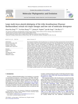 Poaceae: Bambusoideae) Reveals Ten Major Lineages and Low Rate of Molecular Divergence