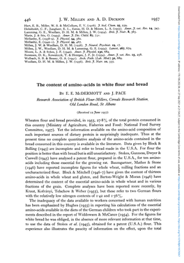 The Content of Amino-Acids in White Flour and Bread