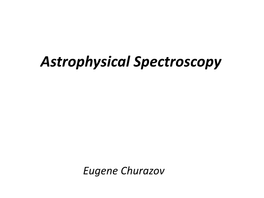 Astrophysical Spectroscopy