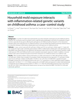 Household Mold Exposure Interacts with Inflammation-Related Genetic