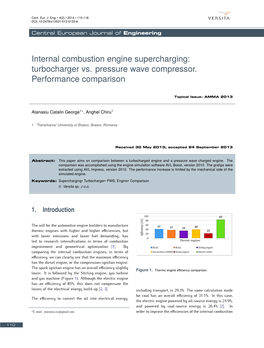 Internal Combustion Engine Supercharging: Turbocharger Vs