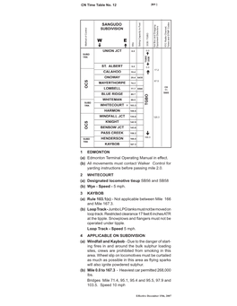 SANGUDO OCS OCS TGBO 1 EDMONTON (A) Edmonton Terminal Operating Manual in Effect. (B) All Movements Must Contact Walker Control