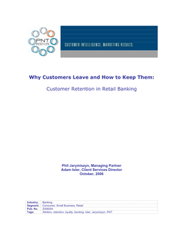 Customer Retention in Retail Banking