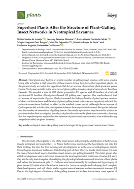 Superhost Plants Alter the Structure of Plant–Galling Insect Networks in Neotropical Savannas