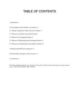 Table of Contents