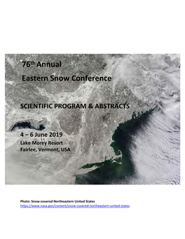 76Th Annual Eastern Snow Conference