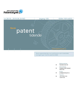 Patenttidende-Nr26-2019.Pdf