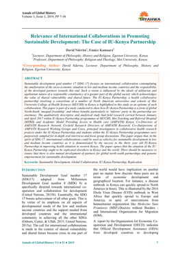 The Case of IU-Kenya Partnership