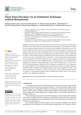 Sinus Floor Elevation Via an Osteotome Technique Without Biomaterials