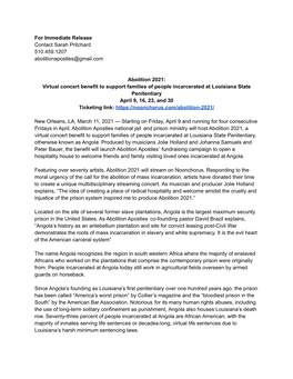 Abolition Apostles Hospitality House Press Release — Draft 2.25.21