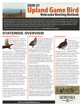 Upland Game Bird Hunting Outlook