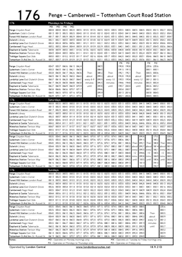 176 Penge – Camberwell – Tottenham