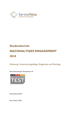 Studienbericht NACHHALTIGES ENGAGEMENT 2018