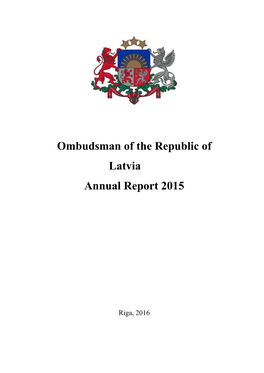 Ombudsman of the Republic of Latvia Annual Report 2015
