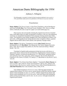 American Dante Bibliography for 1954.Pdf